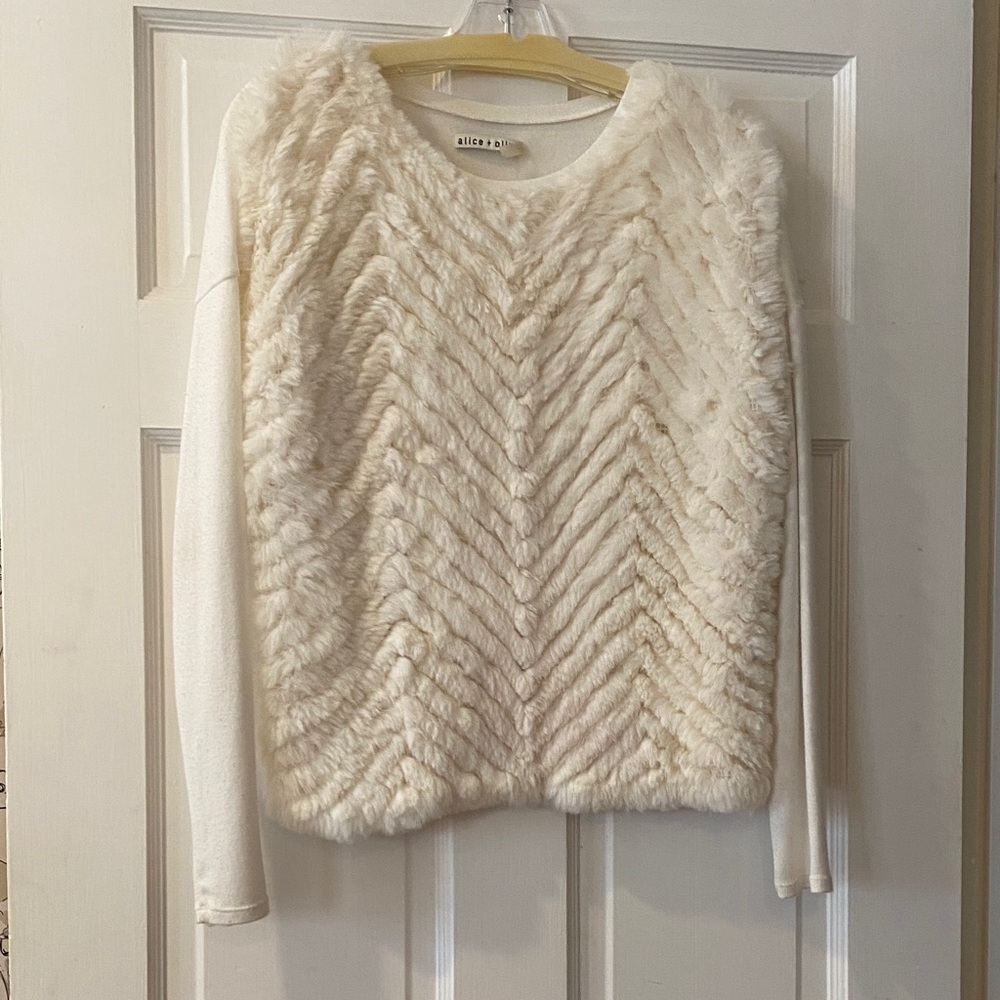 Alice + Olivia Rabbit Fur Sweater. Sz. S